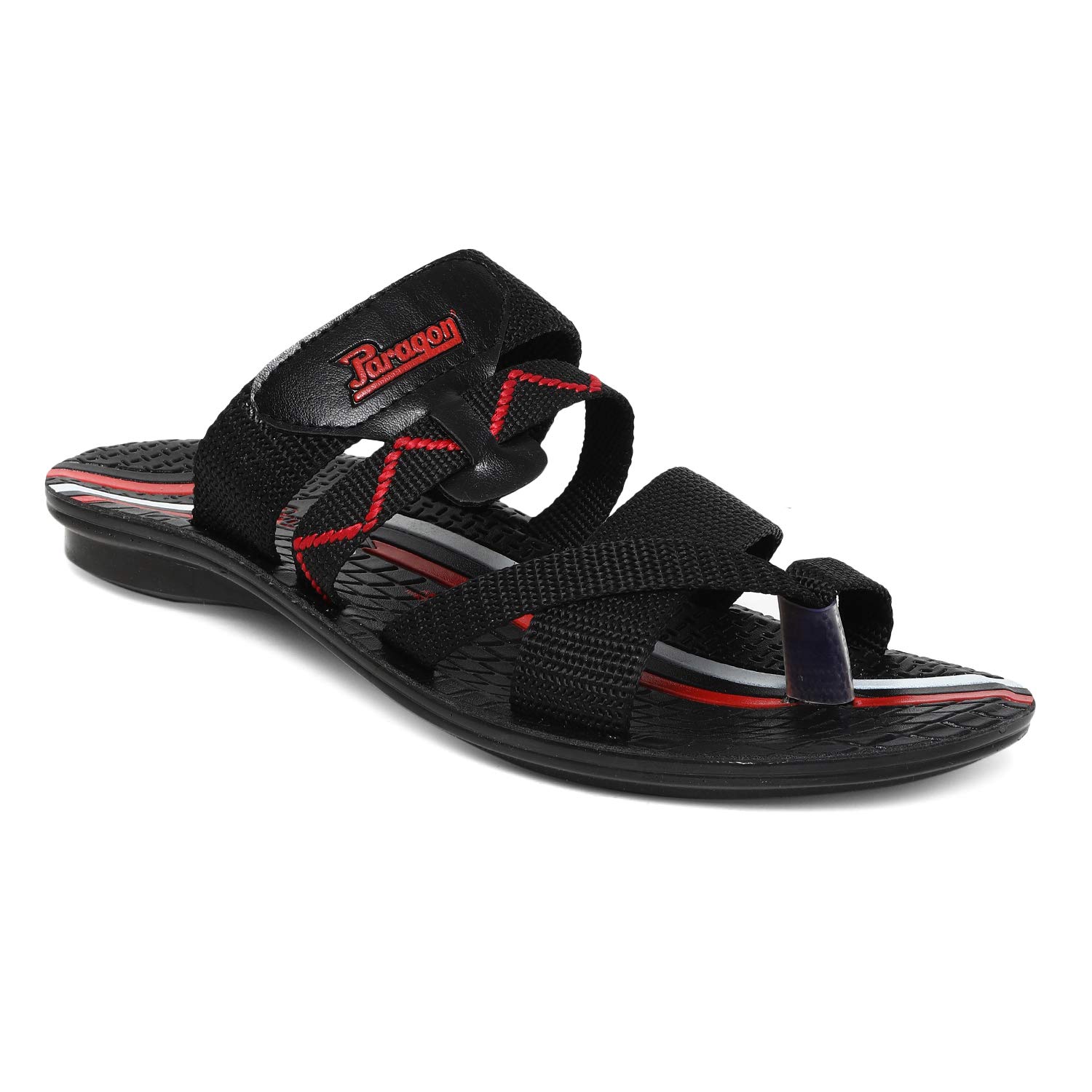 PARAGON_SHOES Men's Black Outdoor Sandals9 UK (43 EU) (PU6159GPBlack