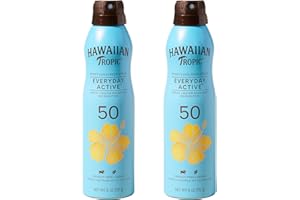 Hawaiian Tropic Everyday Active Spray Sunscreen SPF 50 | Body Sunscreen Spray SPF 50, Sunblock, Oxybenzone-Free, 6oz each Twin Pack