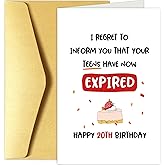 Chenive Funny 20th Birthday Card for Him Her, 20th Birthday Card for Son Daughter, 20 Years Old Card for Niece Nephew, Teens Have Expired Card