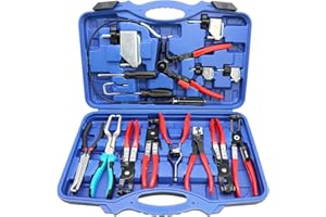 DPTOOL Hose Clamp Pliers Set 15pcs Hose Clamp Removal and Installation Tool Kit for Automotive Coolant Radiator Heater, Water