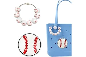 COIO 2Pcs Sports Charms for Bogg Bag Accessories, Baseball Softball Soccer Basketball Football Bag Charms Compatible with Bogg Bag Original All Models Inserts for Handbag Beach Tote Decoration
