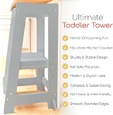 Stepup Baby Toddler Tower Adjustable Step Grey Montessori Stand Kid Stool view 6