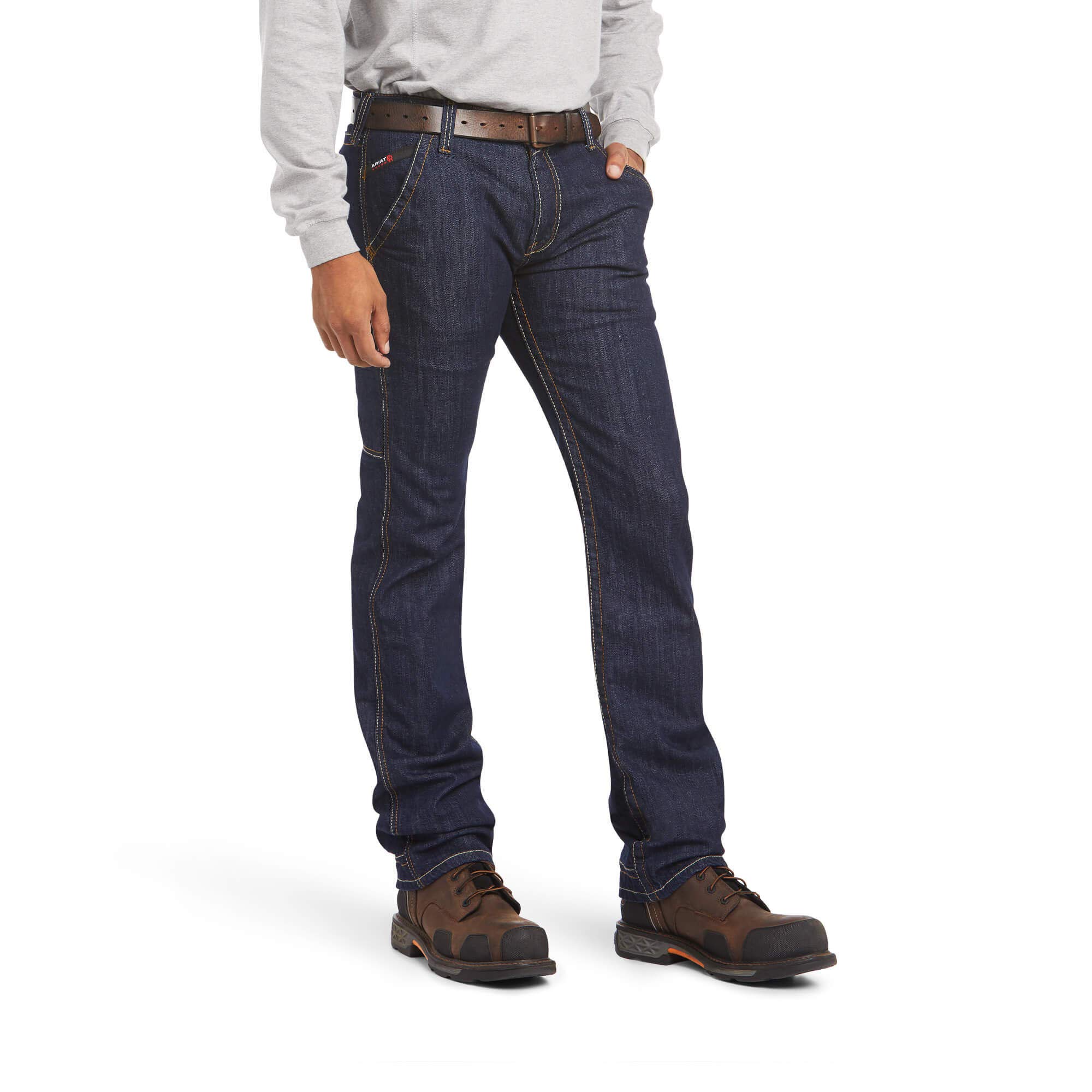 Photo 1 of ARIAT Men’s Flame Resistant M7 Slim DuraStretch Workhorse Stackable Straight Leg Jean Rinse
