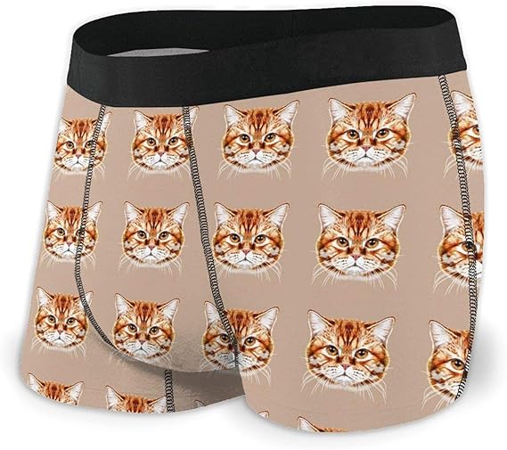 Amazon Co Jp ボクサーパンツ 猫 頭 にゃんこ カーキ色 メンズ 下着 男性用 パンツ ブリーフ 四角 ボクサーブリーフ インナー デザイン セクシー 魅力的 通気性 前閉じ 吸水速乾 プリント プレゼント Bolaco 服 ファッション小物