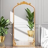 Ecomosita Gold Arched Full Length Mirror 71"×32", Large Luxurious Baroque Inspired Floor Mirror, Ornate Antiqued Hanging Mirror for Wall with Tempered Glass, Living Room/Bedroom/Hallway/Home Decor