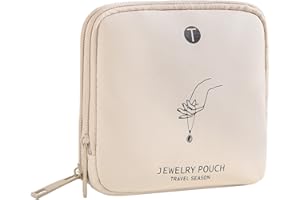 Travel Jewelry Case Small, Jewelry Organizer Bag with Zipper for Earrings, Bracelets, Rings, Necklaces, Travel Essentials Wom
