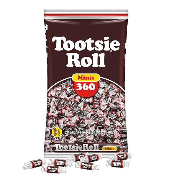 TOOTSIE ROLL MIDGEES – CHEWY CHOCOLATE GLUTEN-FREE CANDY MINIS – BULK BAG OF INDIVIDUALLY WRAPPED CANDIES FOR KIDS, PARTIES, CLASSROOM – 360 COUNT (PACK OF 1)