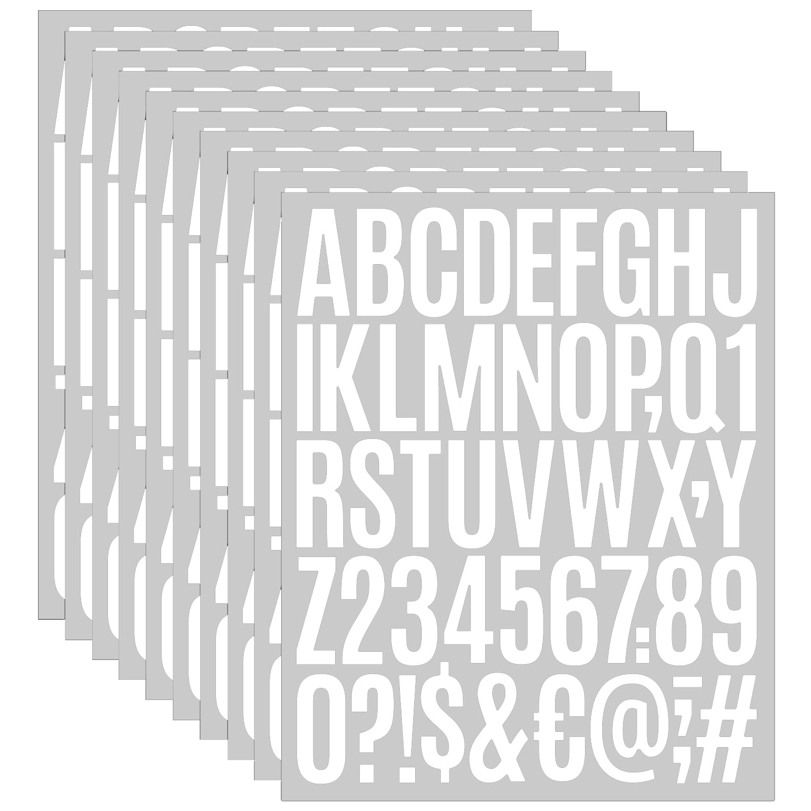Photo 1 of 10 Sheets Large Letter Stickers, 500 Pcs 2 Inch Alphabet Stickers, Self Adhesive Vinyl Letter Stickers for School Project Classroom Bulletin Board Kids Crafts Mailbox Adults DIY Decor (White)