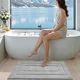 DEXI Bath Mat 50x80 cm Extra Soft Microfiber Non-Slip Light Grey view 8