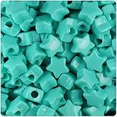 BeadTin Light Turquoise Opaque 13mm Star Pony Beads (250pcs)