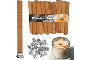 MAQIHAN 100 Wood Wicks For Candles Making - Smokeless Wooden Candle Wicks Crackling Candle Wax Wood Wick mechas para velas de