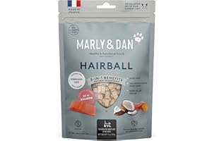 Marly & Dan Salmon Treats for Cats with Brewers Yeast & Coconut, Hairball Recipe, 3-oz Bag