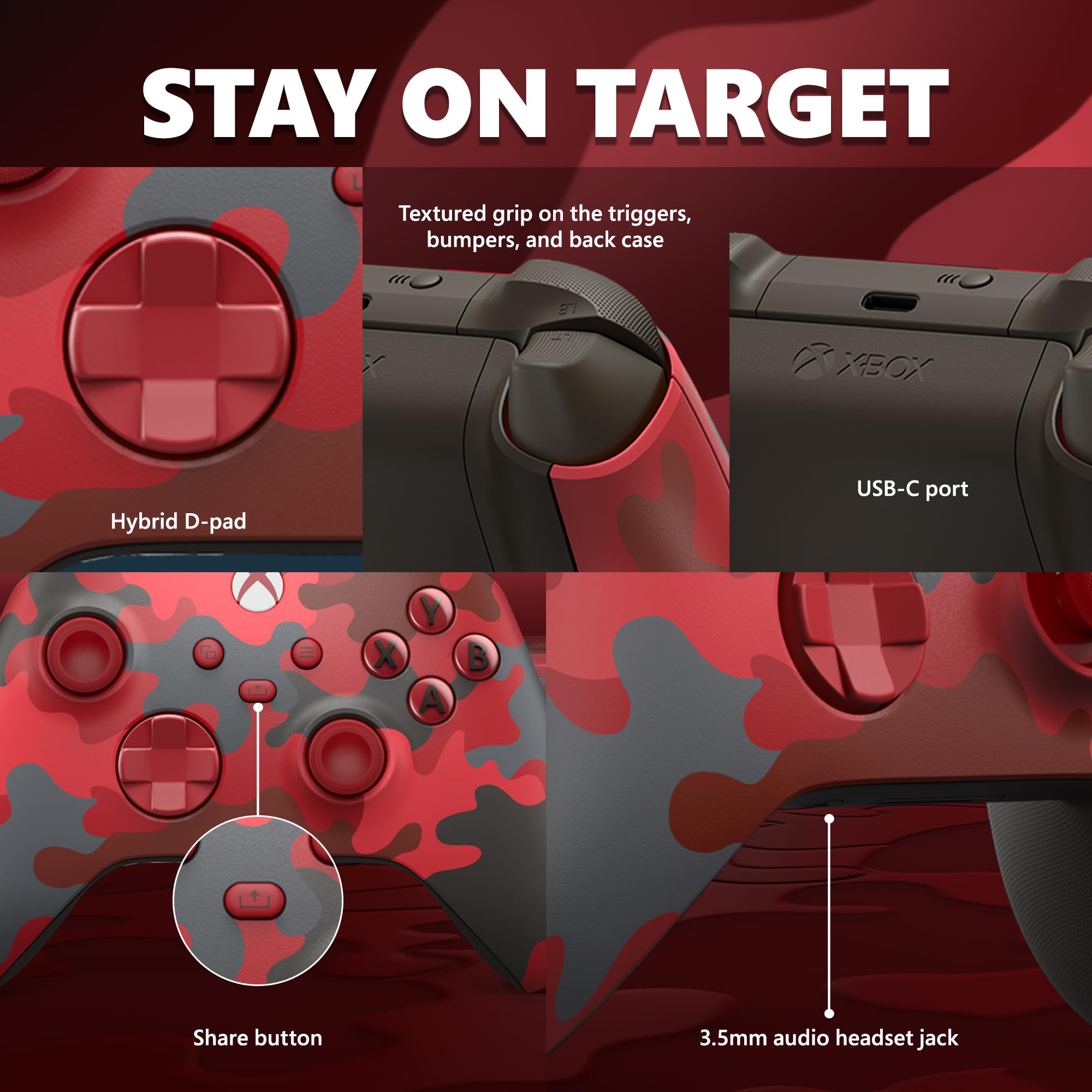 Xbox Wireless Controller – Daystrike Camo Special Edition for Xbox Series X|S, Xbox One, and Windows 10 Devices