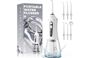 REURE Water Flosser for Teeth Cleaning and Flossing, 5 Modes Rechargeable Cordless Oral Irrigator 320ml Water Tank Teeth Cleaner, IPX7 Waterproof Portable Electric Dentel Flossers for Home and Travel,White