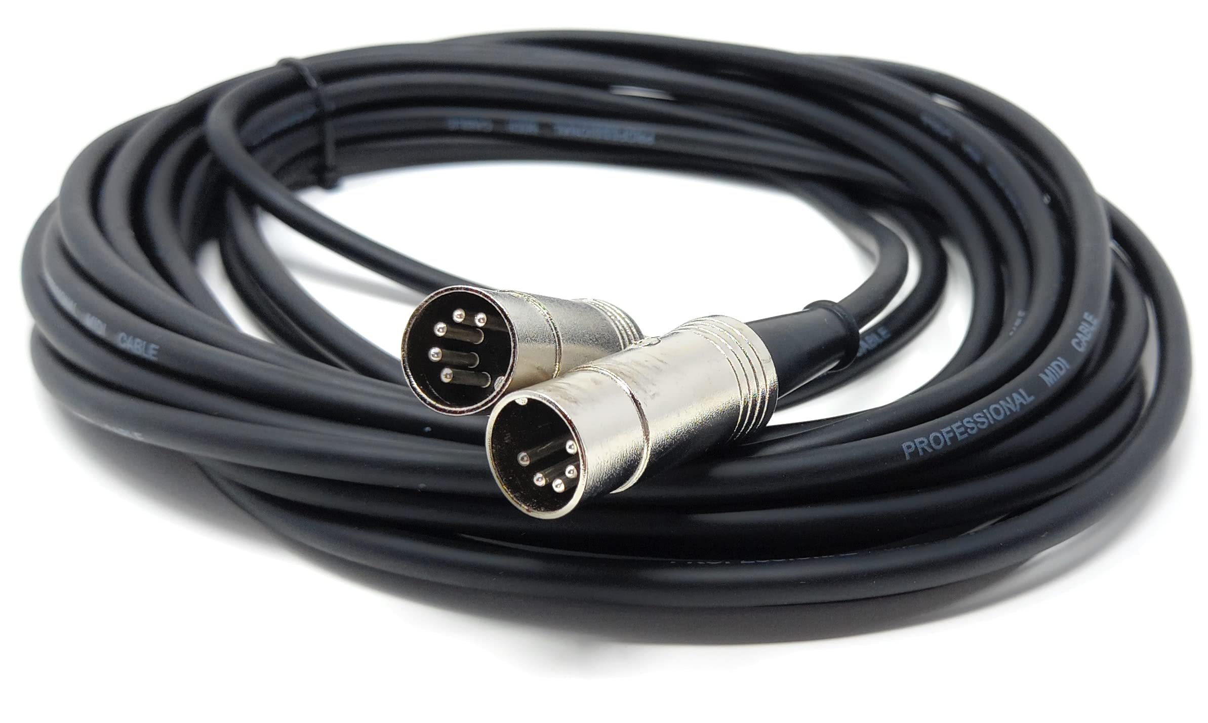 DRUT 6m, MIDI Male to Male Lead 5 pin DIN Shielded Flexible for Computer, Synth, Keyboard, Effects, Music Instruments Audio Cable (20ft)