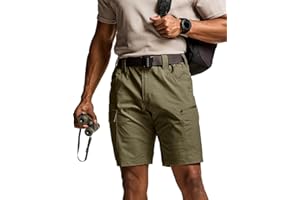 CQR Men's Flex Casual Cargo Shorts, Lightweight Water Resistant Golf Shorts, Stretch Tactical Work Shorts with Multi-Pocket