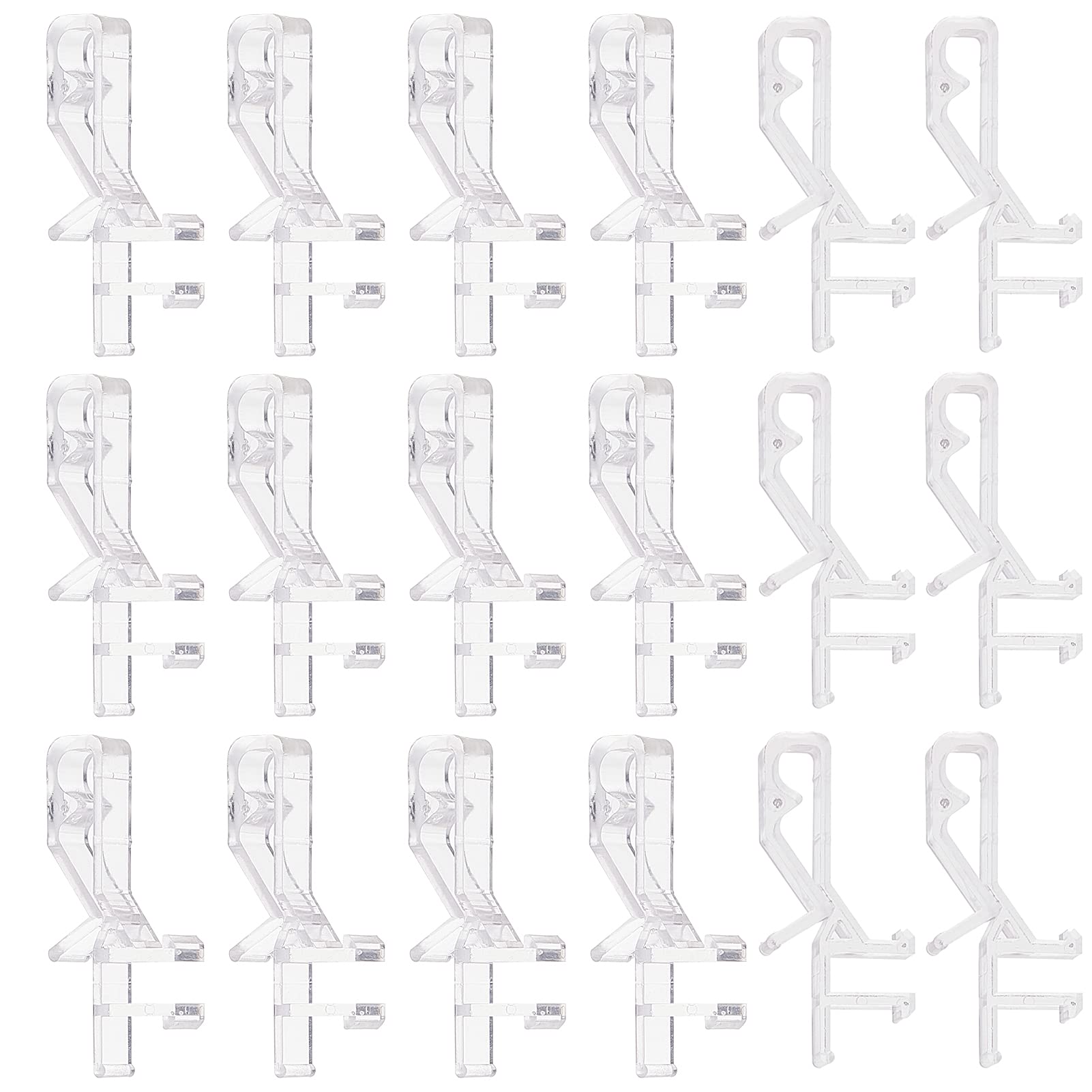 GORGECRAFT 20PCS 1-7/8 Inch Hidden Valance Clips Clear Plastic Valance Clips Window Blind Clips for Horizontal Blind Valance