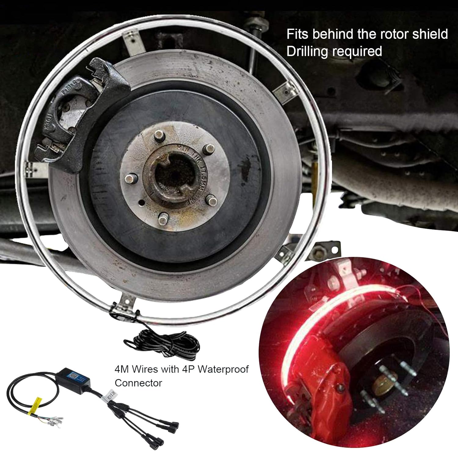 Safego RGB Wheel Ring Lights 4Pcs 15.5inch 288LEDs Multiple Dream Color Rim Lights Tire Lights Controlled By Remote and Blue-Tooth Compatible with Most Cars, Trucks, SUV ATV (Single Side): Automotive