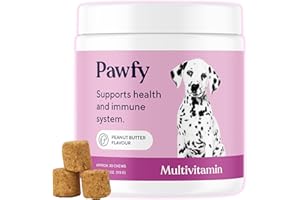 Pawfy Dog Multivitamins 15 in 1 | Dog Vitamins for Skin & Coat - Supports Overall Wellness | Advanced Senior Dog Supplements from Occasional Itching | Puppy Tasty Vitamin C Chews - 30 Count