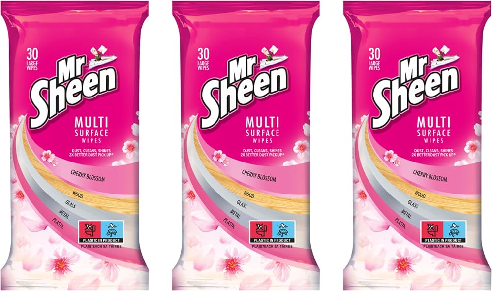 Mr Sheen Ultra Effective Wipes Spring Meadow 30 Pack 3 (90 Wipes) Wood Glass