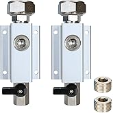 2PCS 3/4'' Compressed Air Outlet Kit, 1/2 Inch NPT Outlet Port, Only for 3/4 Inch Compressed Air Piping System, Equipped with Straight Air Piping Fittings and Brass Valves