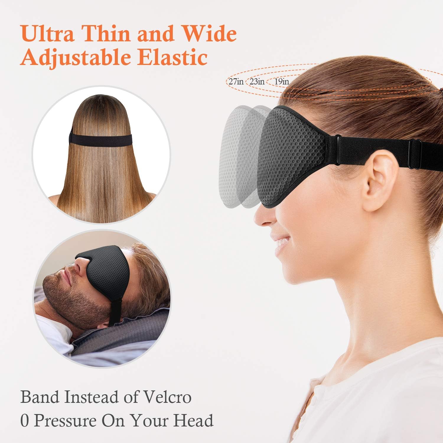 Unimi Sleep Mask 2020 3D Contoured Cup, Sleep Eye Mask for Women Men, Soft Material, Breathable Material, Molded Eye Shade Cover with Adjustable Strap for Travel, Nap(Black): Health & Personal Care