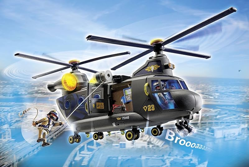 City Action 71149 Forças Especiais Banana Helicopter, com módulo de luz e som, Brinquedos para crianças a partir dos 5 anos