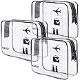 TSA Approved Clear Travel Toiletry Bag wih Zippers Carry-on Travel Accessories Quart Size Toiletries Cosmetic Pouch Makeup Bags for Men and Women (3pcs)
