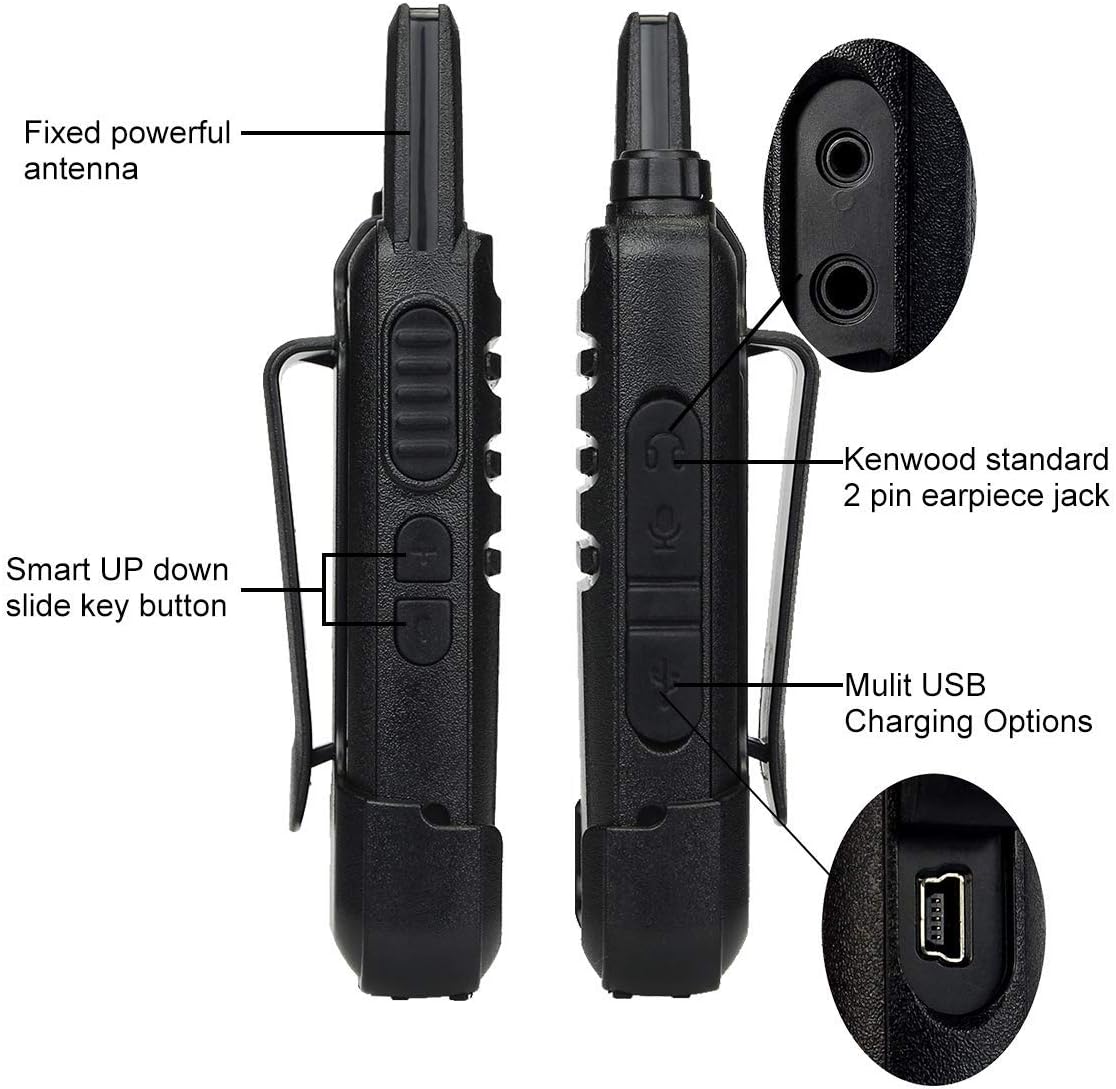 Retevis RT22 Walkie Talkies Rechargeable Hands Free Channel Lock 2 Way Radios Two-Way Radio(6 Pack) with 6 Way Multi Gang Charger: Car Electronics