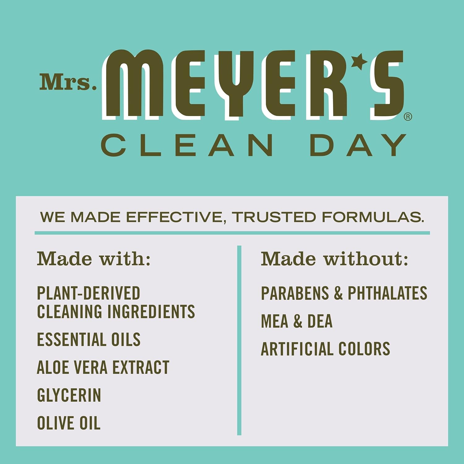 Mrs. Meyer's Clean Day Liquid Hand Soap, Cruelty Free and Biodegradable Hand Wash Made with Essential Oils, Basil Scent, 12.5 oz - Pack of 3: Health & Personal Care