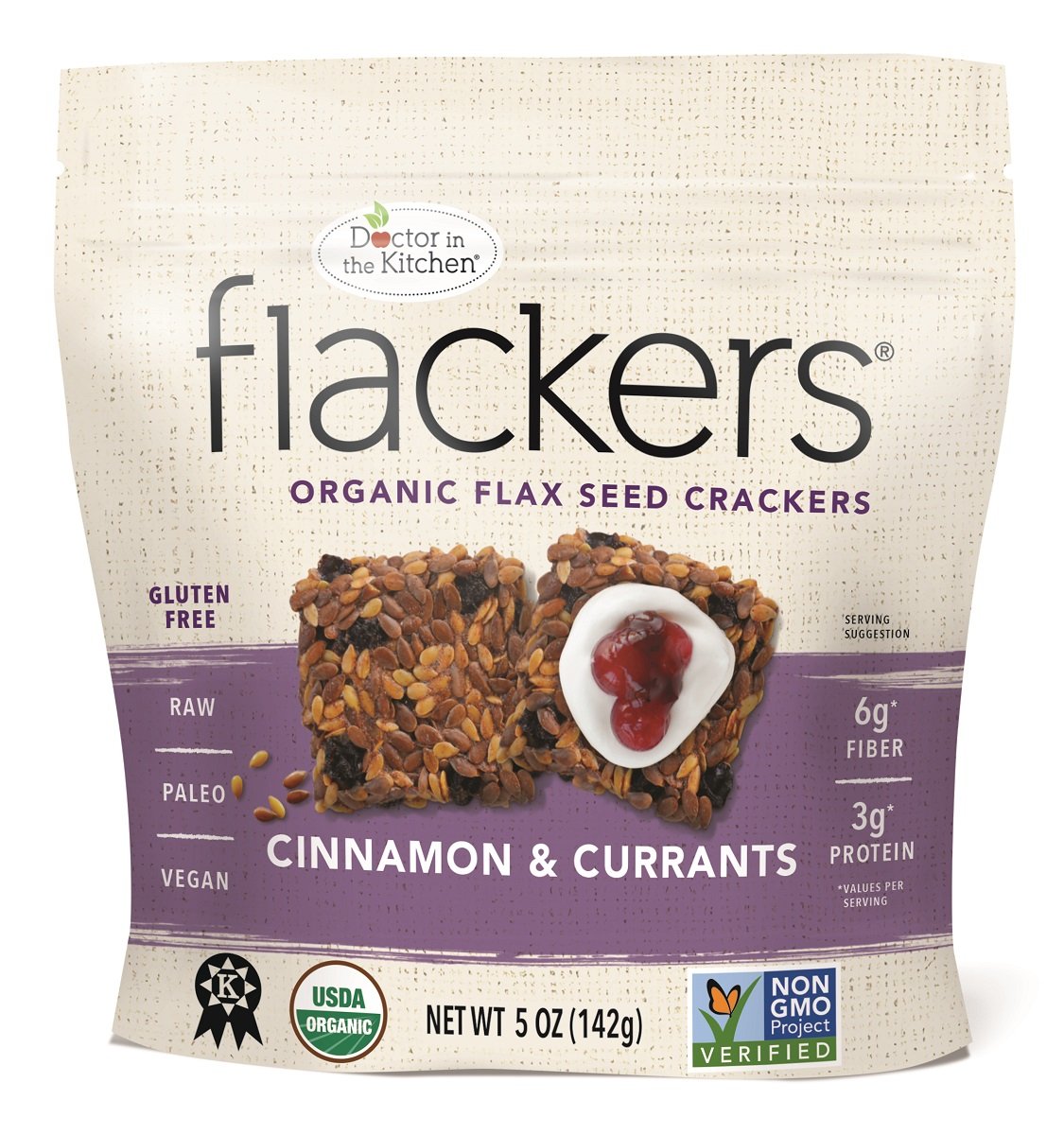 Doctor in the Kitchen Flackers Organic Flax Seed Crackers Sleek Markets