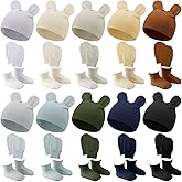 Toulite 10 Set Newborn Baby Socks Hat and Mittens Soft Ankle Sock Newborn Beanie Mitten for Boys Girls Infant