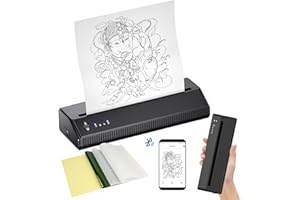 BIOMASER Tattoo Printer Wireless Tattoo Stencil Printer for Tattooing Tattoo Transfer Stencil Machine with 10pcs Transfer Paper, for Artists, Thermal Copier Compatible with Smartphone and Tablet
