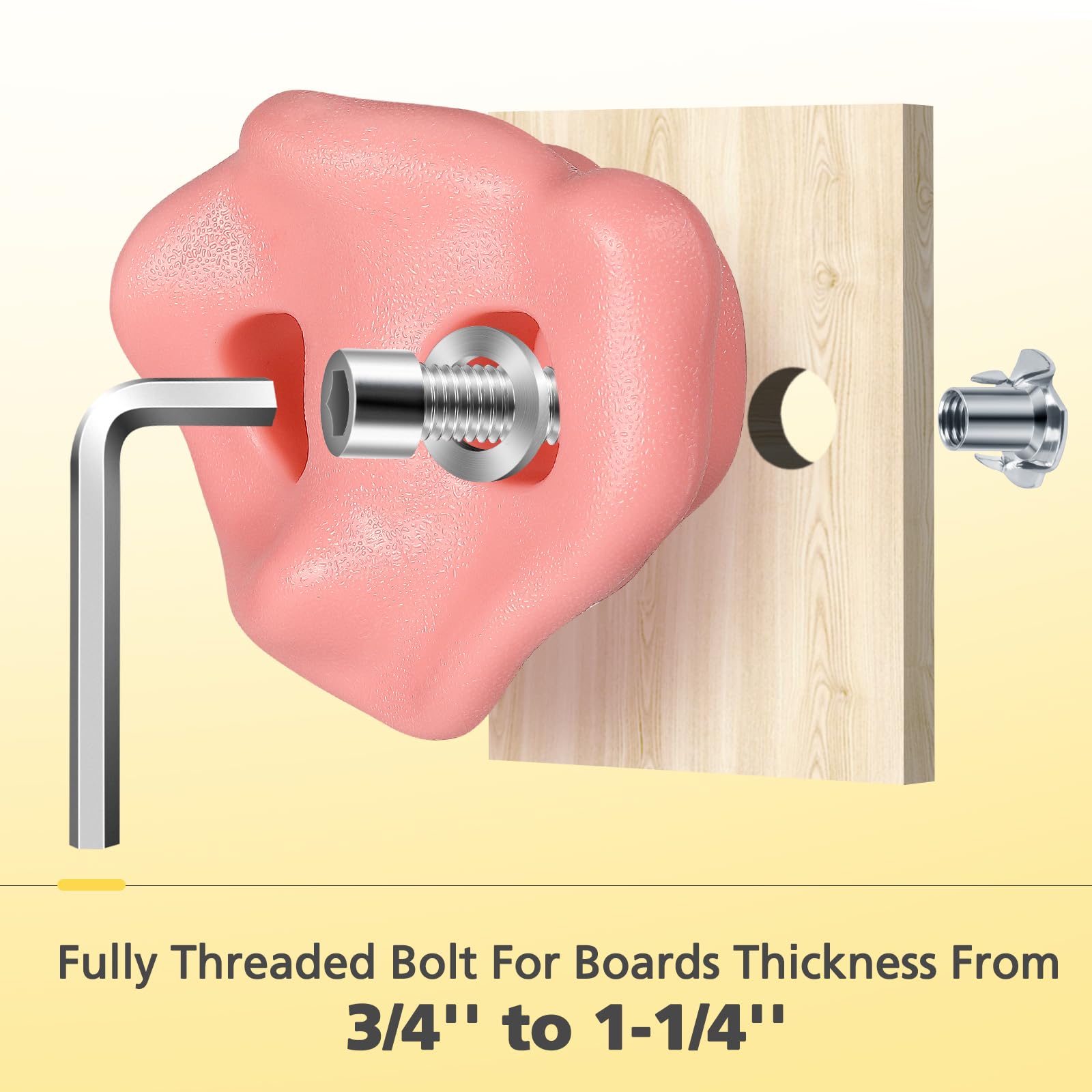 TOPNEW 18PCS Climbing Holds for Kids, Rock Wall Climbing Kit with Hardware for Indoor and Outdoor Climbing Wall, Soft Color