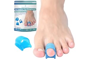 Byehambuni Big Hammer Toe Straightener - Hammer Toe Corrector for Women and Men - for Curled and Crooked Toes - Hole Diameter 0.61 inches - Blue, 6 PCS Large Szie