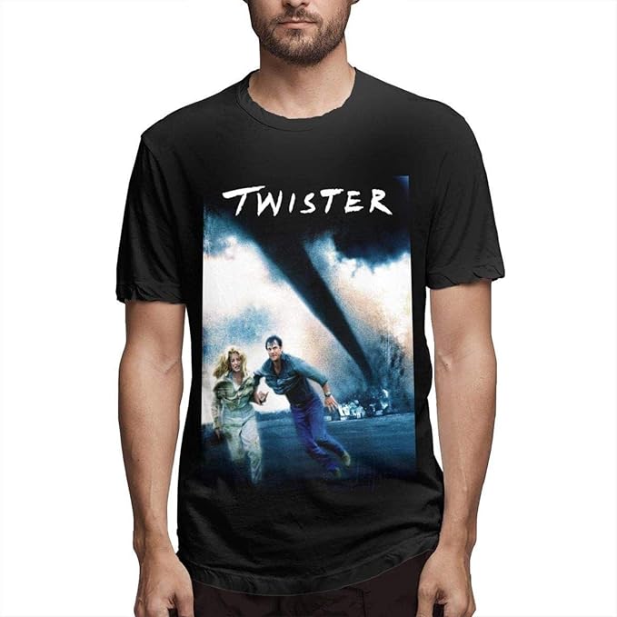 Twister Movies T Shirt Sports Mens Short Sleeve tee,Black,4XLarge