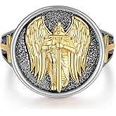 Sbzxbt St Michael Ring 925 Sterling Silver St Michael the Archangel Ring for Men Religious Protector Archangel Michael Jewelry Gifts for Men Women