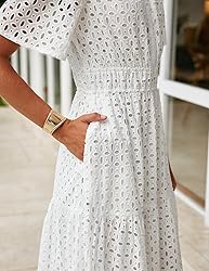 ZESICA Women's 2025 Summer Short Sleeve Maxi Dress