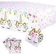 Oigco 3 Packs Unicorn Tablecloth Large 53'' X 90'',Unicorn Table Cloth for Birthday Party, Disposable Plastic Table Cover, Unicorn Party Supplies for Baby Shower and Birthday Decoration for Girls