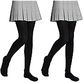 Pularlegs Girls Soft Semi-Opaque Tights 70D, 2 Pcs Children's Fall Stockings for Ages 4-10, Perfect for School Uniform Pair