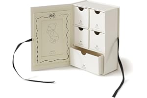 Soul & Lane Baby Keepsake Box with 5 Compartments, Baby Memory Box with Photo Frame, Newborn Storage Organizer for Girl and B