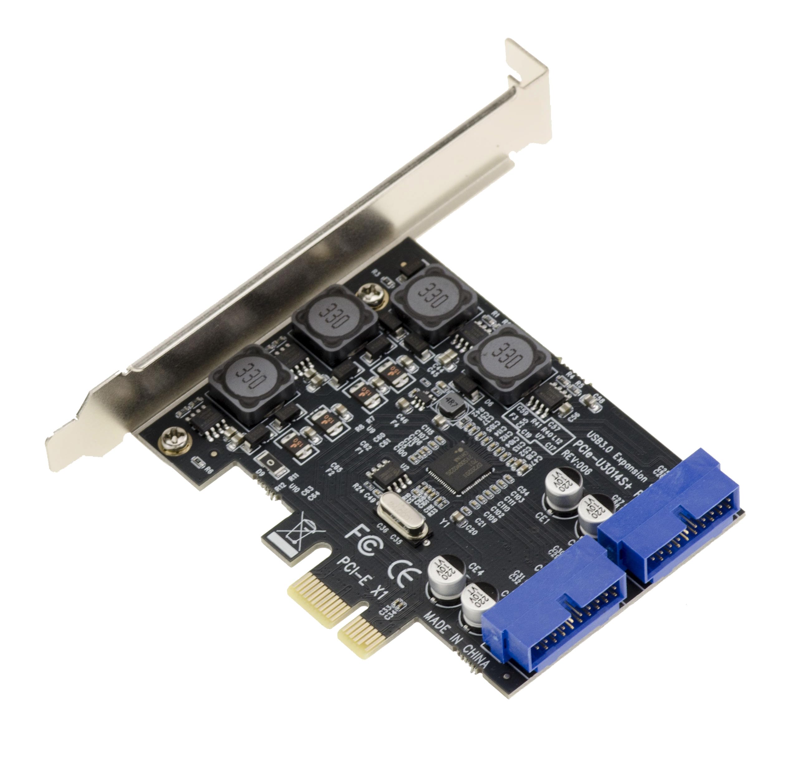 KALEA-INFORMATIQUE PCI Express PCIe to USB 3.0 controller card with 2 internal USB3 19 POINTS 5G ports and NEC chipset. Low and High Profile brackets supplied
