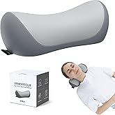 urnexttour Neck Cervical Pillow Cervical Traction Device Lumbar Support Memory Foam Roll Pillow Muscle Relief Shoulder Pain Relaxer Grey