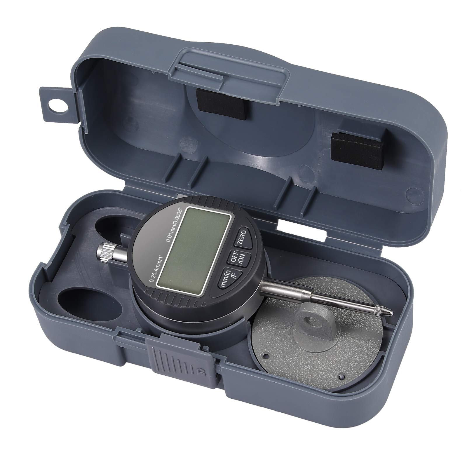 AUTOUTLET DTI Digital Dial Indicator 0.01/0.0005''/1/128” Digital Probe Indicator Fractions/Inch/Metric Dial Test Electronic Gauge Range 0-25.4mm/1''