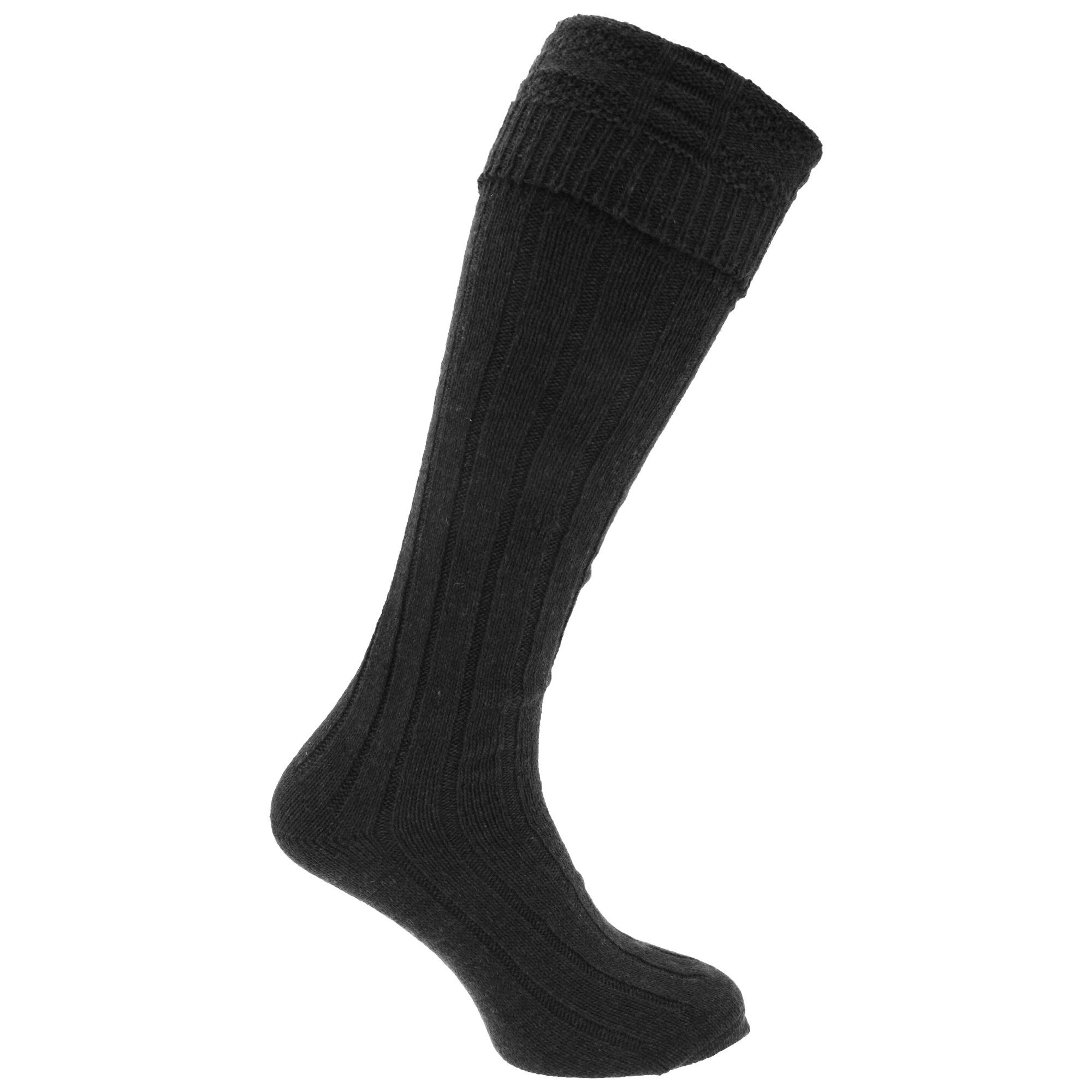 Universal Textiles Mens Scottish Highland Wear Wool Kilt Hose Socks (1 Pair), Black, 7-12 US
