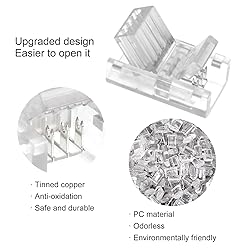 RGBZONE 10Pcs 8mm 4 Pin LED Strip Connectors and