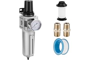 NANPU Industrial Grade Heavy Duty Particulate Filter & Air Regulator, Metal Bowl, Suitable for Paint Spray (3/4" NPT, Auto Drain)