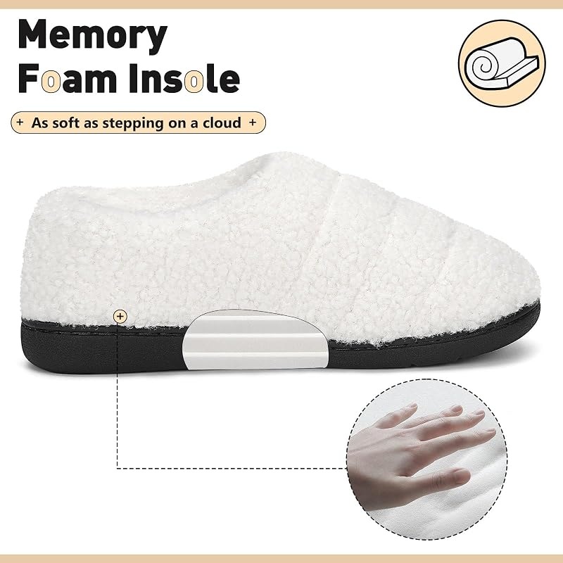 Unisex Hausschuhe Wärme Memory Foam Weiß 42/43EU