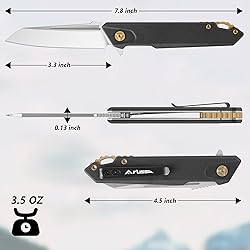 FLISSA 4.5＂ G10 handle folding knife-black, EDC