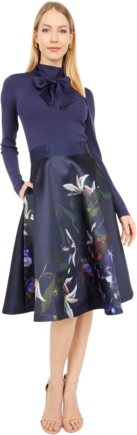 Amazon Ted Baker テッドベーカー トップス サイズ 3 Us8 Xonesize ワンピース Dominaa Pomegranate Full Skirt Dress Navy レディース 並行輸入品 ワンピース チュニック 通販